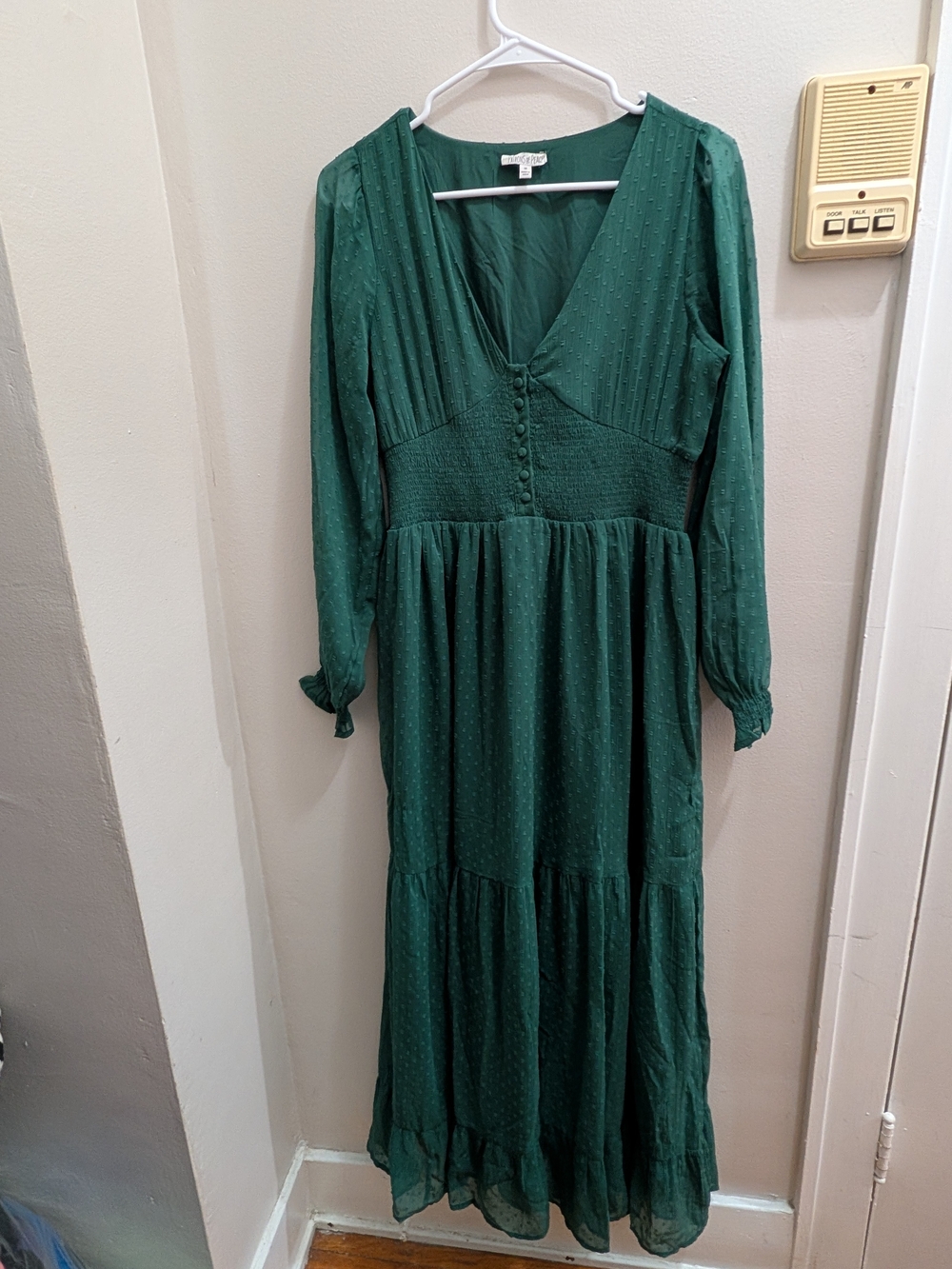 Patrons Of Peace Polka Dot Maxi Dress in Green Size Medium